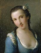 Pietro Antonio Rotari A Girl in a Blue Dress oil painting